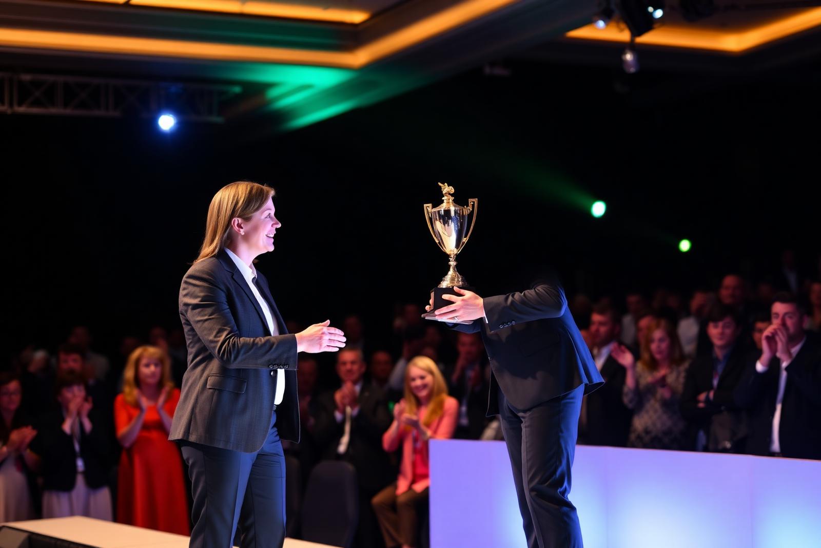 Corporate award ceremony on stage